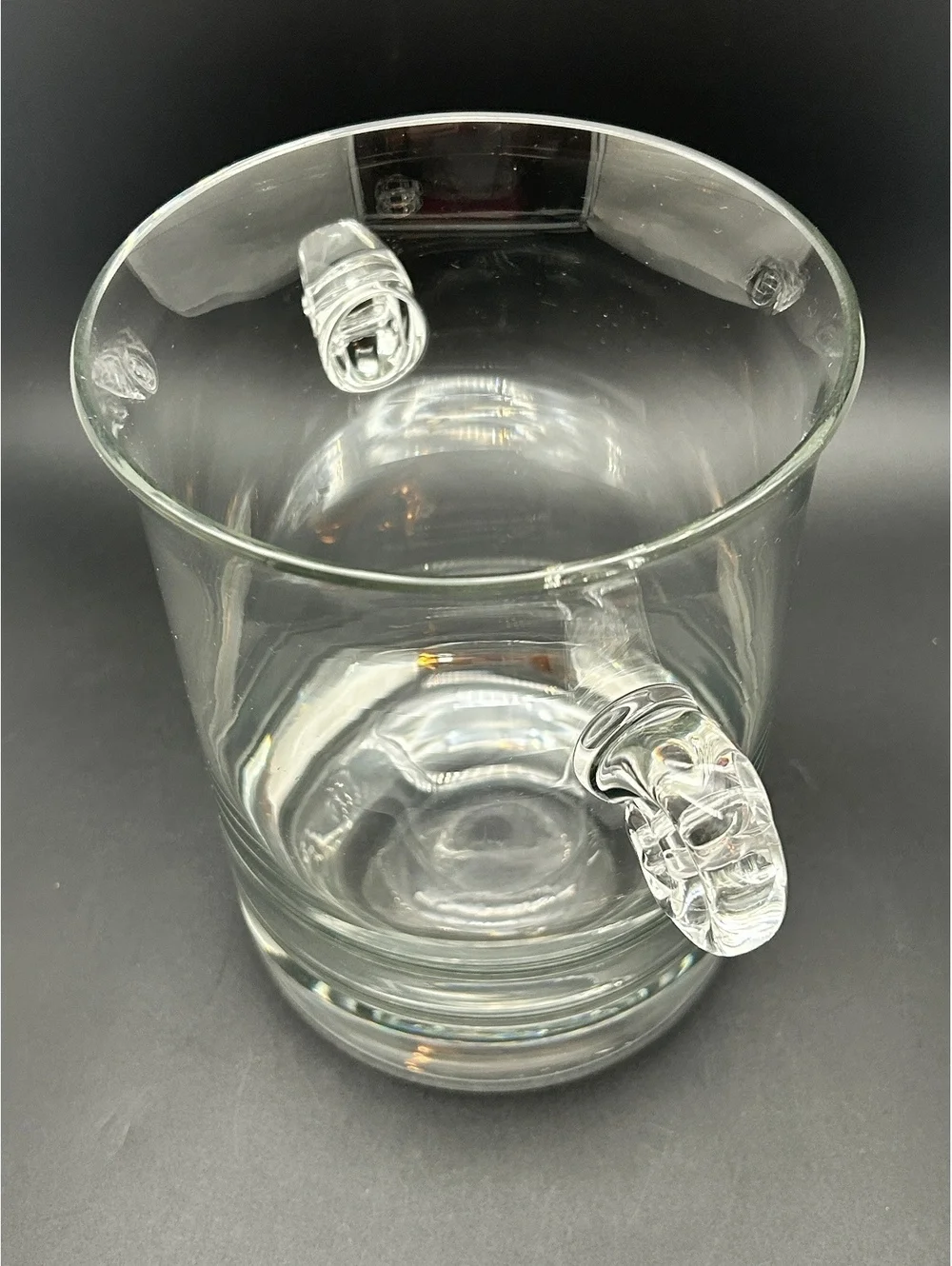 Elegant Clear Crystal Ice Bucket/Wine Chiller with Twisted Handles
